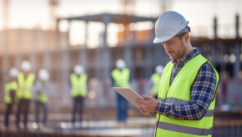 ouvrier-casque-gilet-tablette-chantier