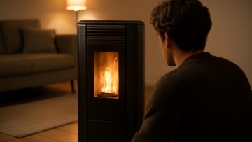 personne-examine-poele-pellets-salon