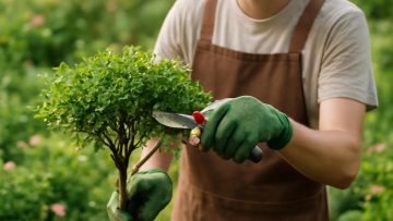 personne-gants-taillant-arbre-jardin