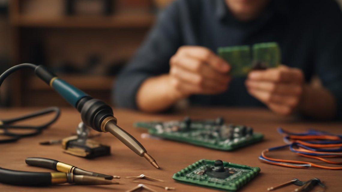 table-atelier-outils-electroniques-carte-circuit