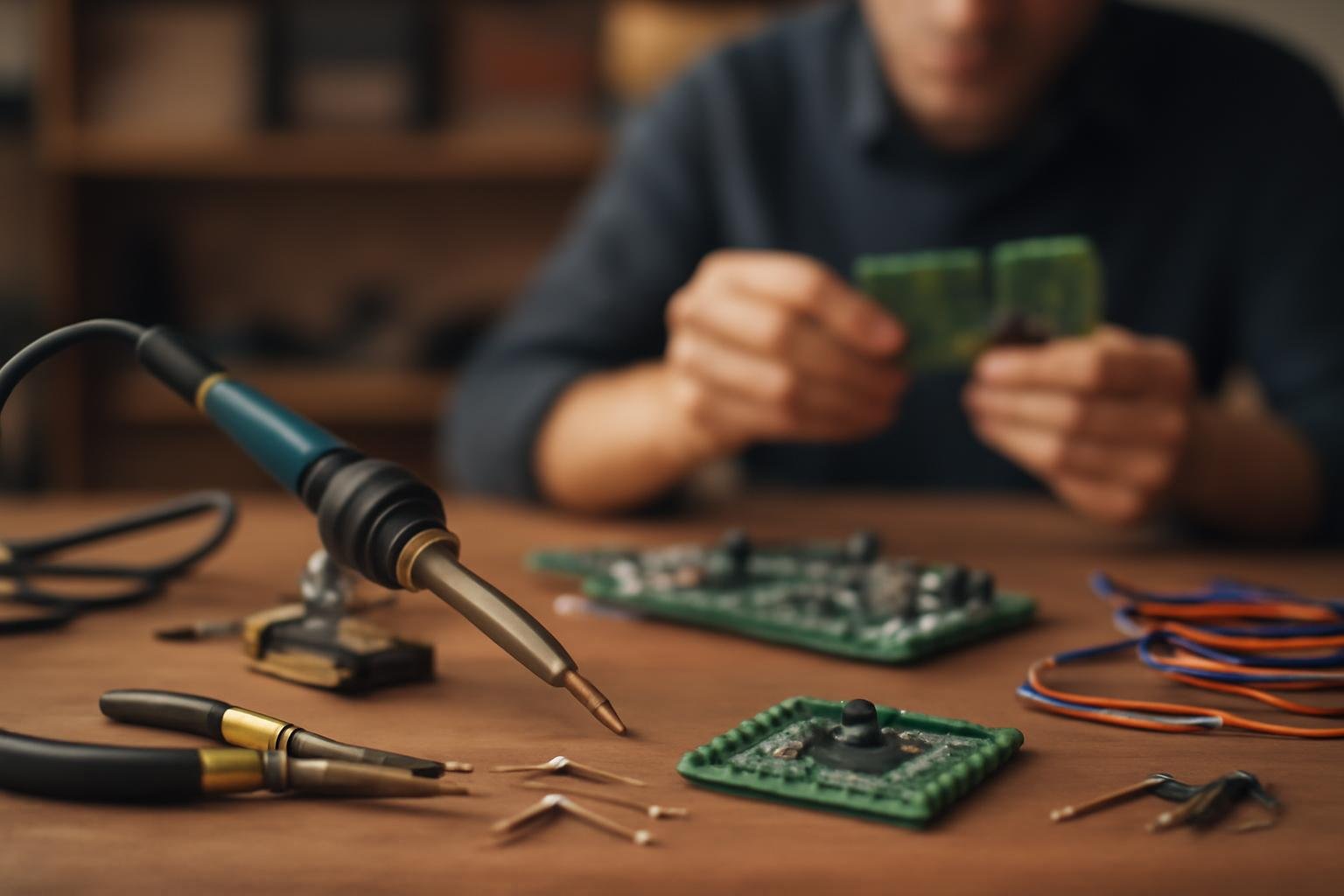 table-atelier-outils-electroniques-carte-circuit