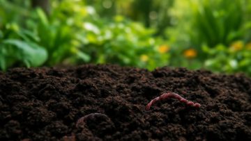 terre-fertile-ver-sol-feuilles-vertes