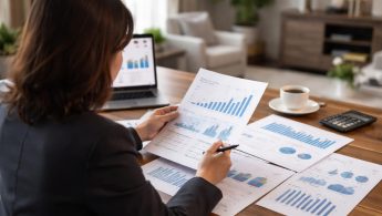 silhouette-documents-table-graphes-financiers