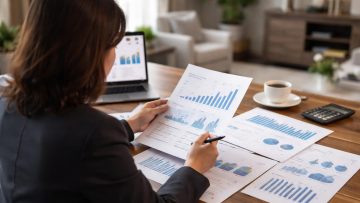 silhouette-documents-table-graphes-financiers