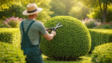 jardinier-taillant-buis-jardin-luxuriant