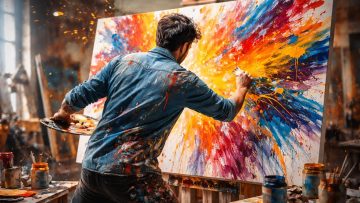 peintre-action-couleurs-vives-atelier